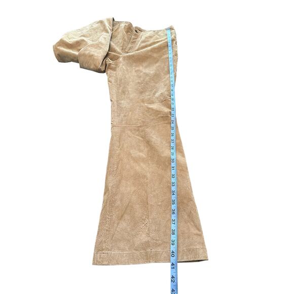 Vintage Y2K Mossimo Tan Leather Suede Western Cowgirl Wide Leg Pants Size 12 - Picture 13 of 13